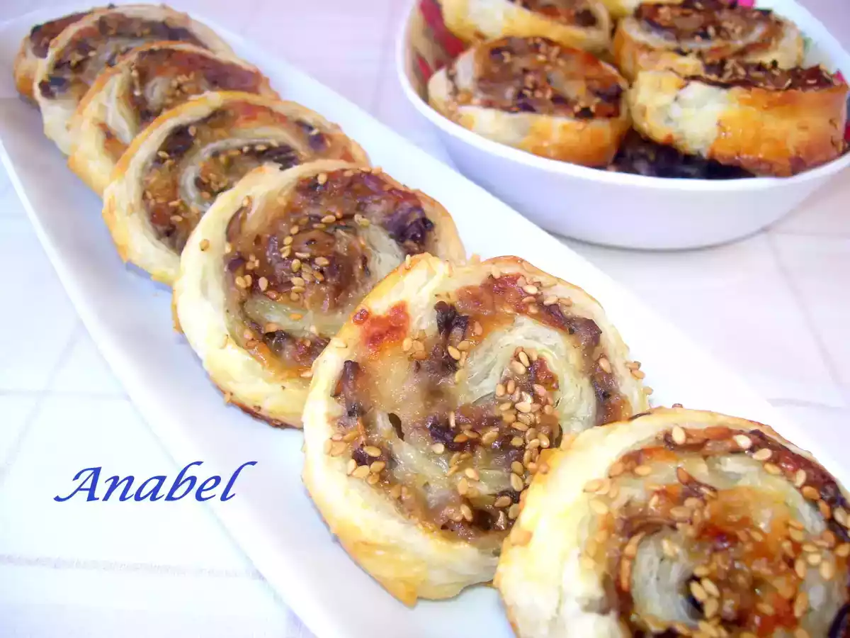 Rollitos de hojaldre con setas