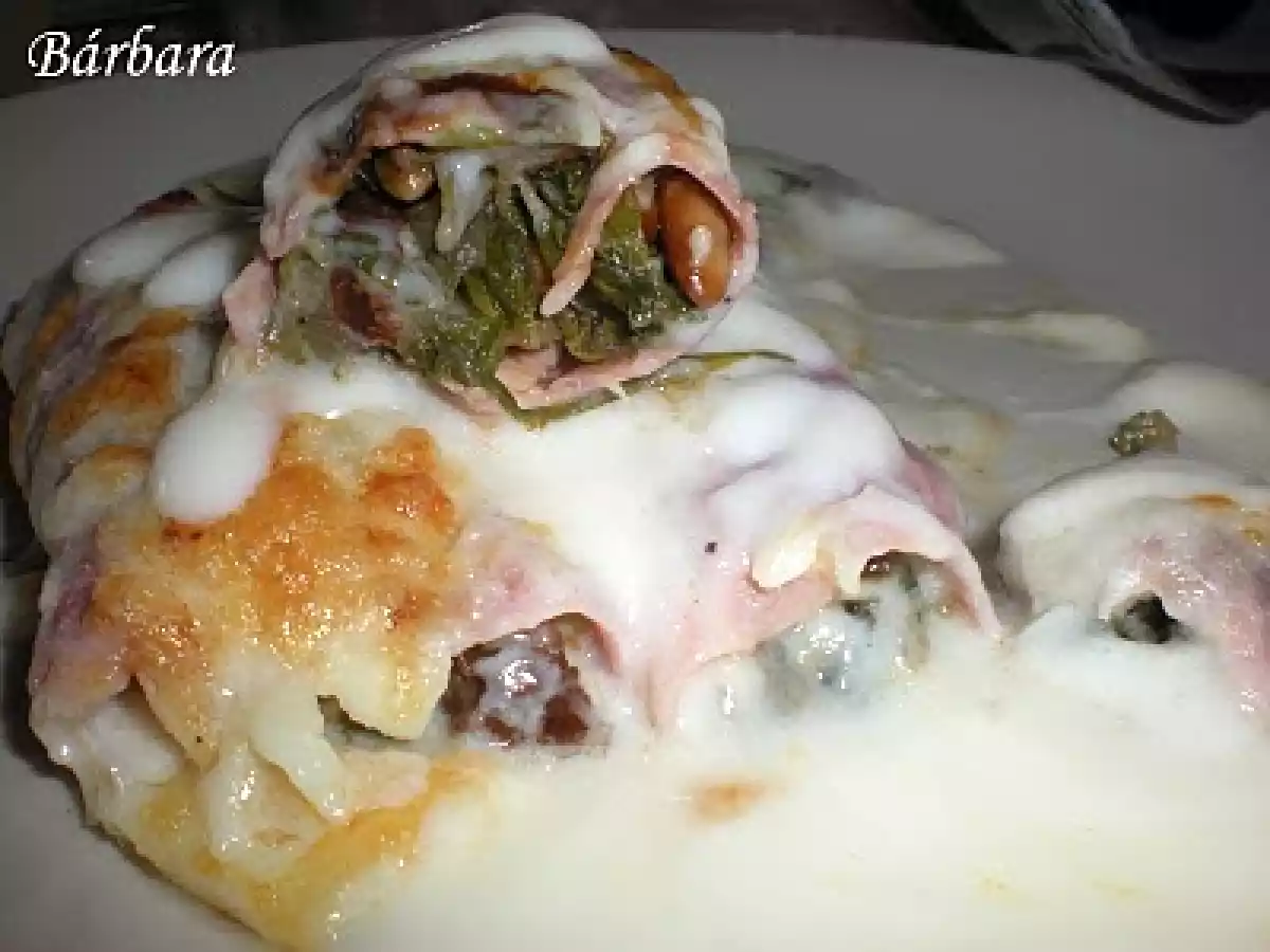 ROLLITOS DE JAMON YORK CON ACELGAS