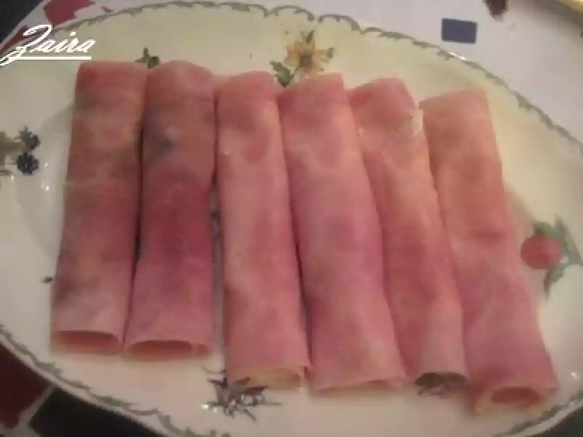 Rollitos de jamón york con nueces y pasas - foto 2