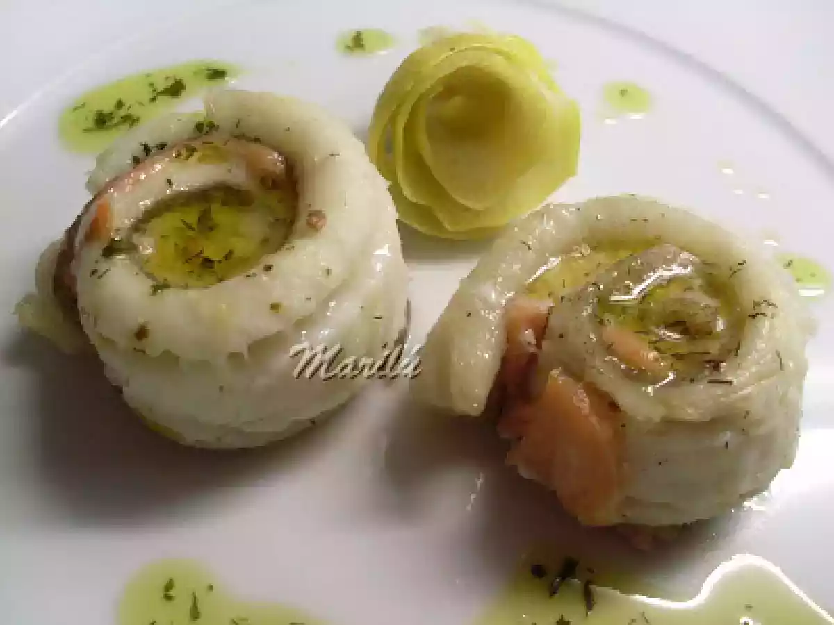 ROLLITOS DE LENGUADINA RELLENOS DE SALMÓN - foto 2