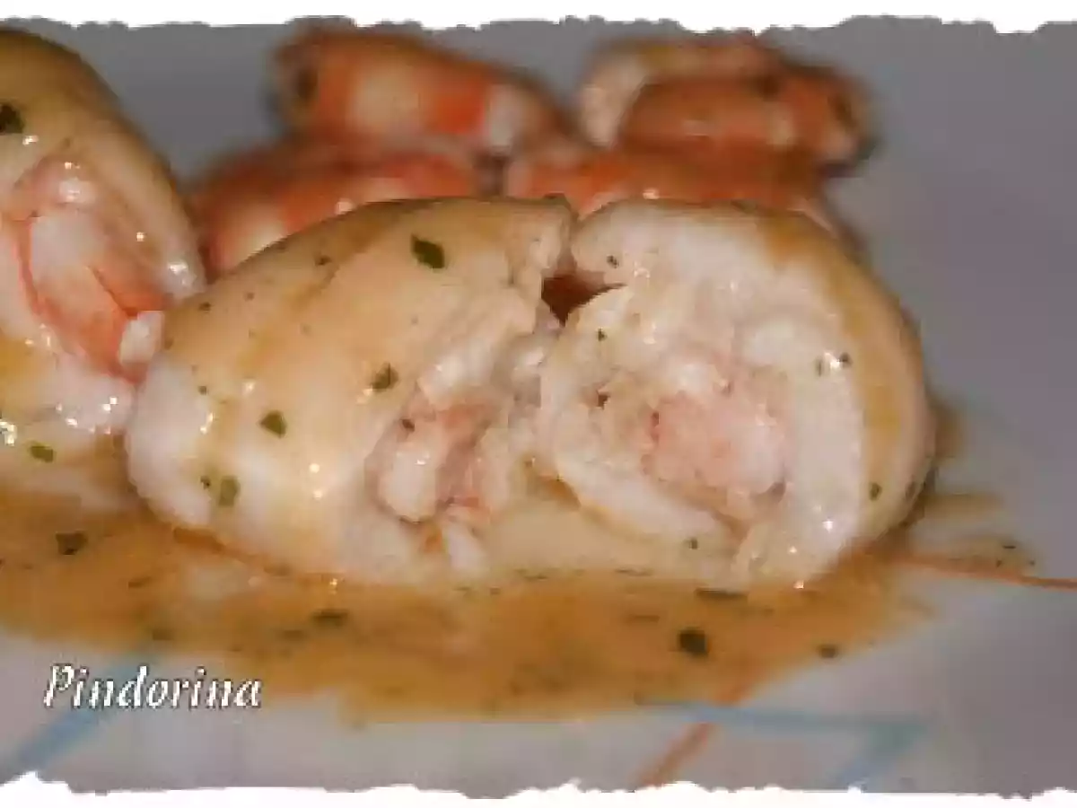 Rollitos de lenguado con langostinos