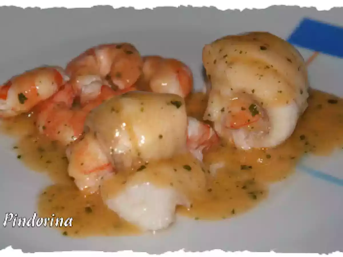 Rollitos de lenguado con langostinos - foto 2