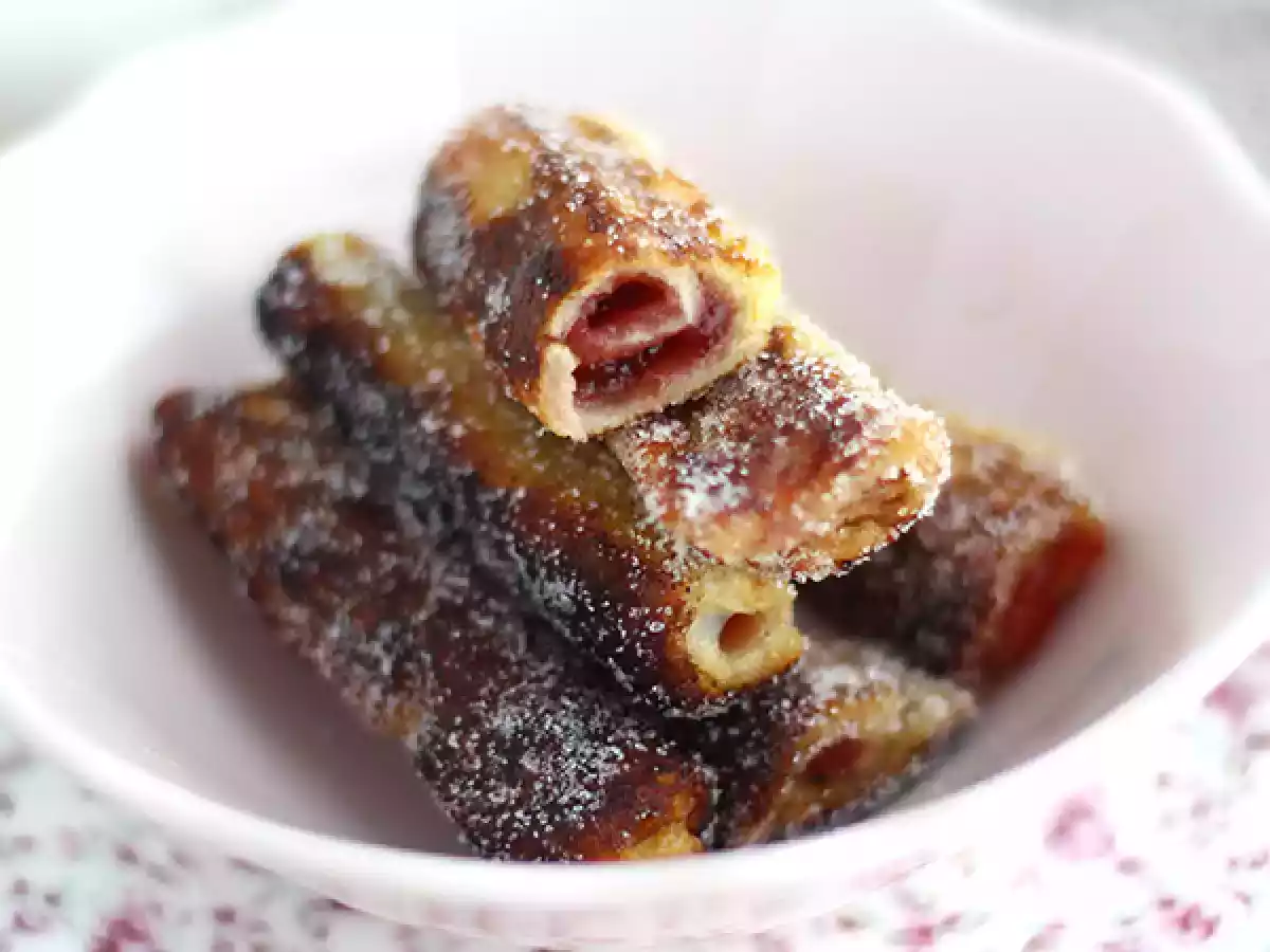 Rollitos de pan de molde con mermelada - foto 2