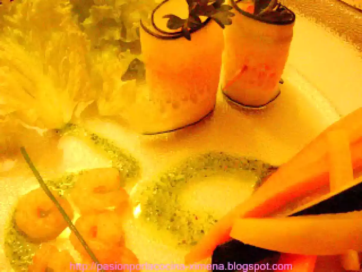 Rollitos de pepino con camarones. - foto 8