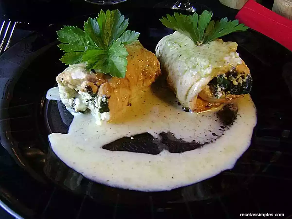 Rollitos de pescado y espinaca