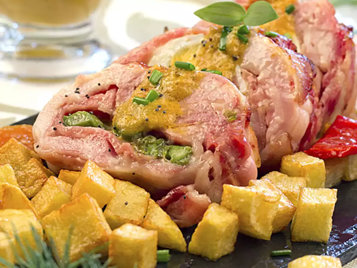 Rollitos de pollo, bacon y trigueros