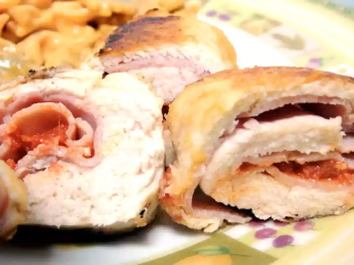 Rollitos de pollo con salsa de sobrasada y parmesano - foto 2