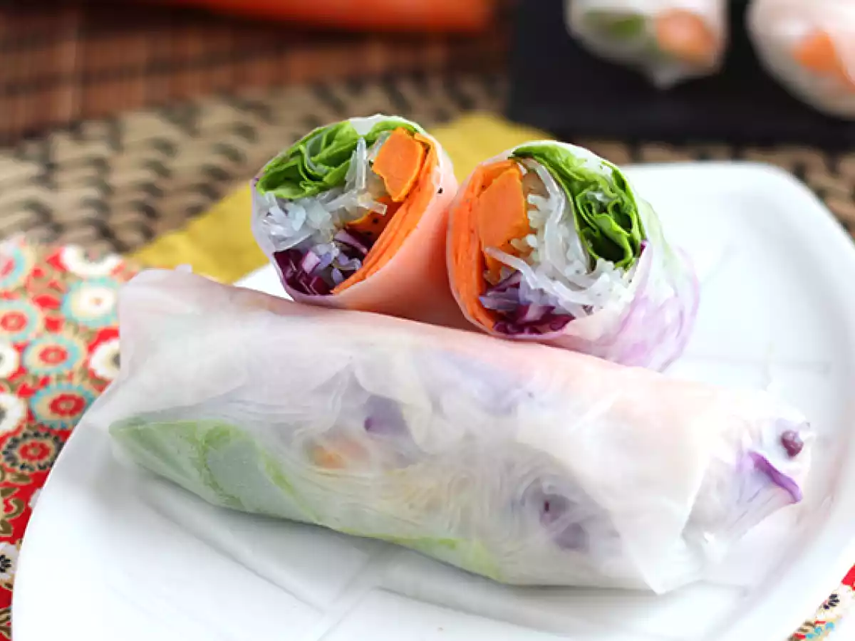 Rollitos de primavera vietnamitas veganos: col morada y boniato - foto 3