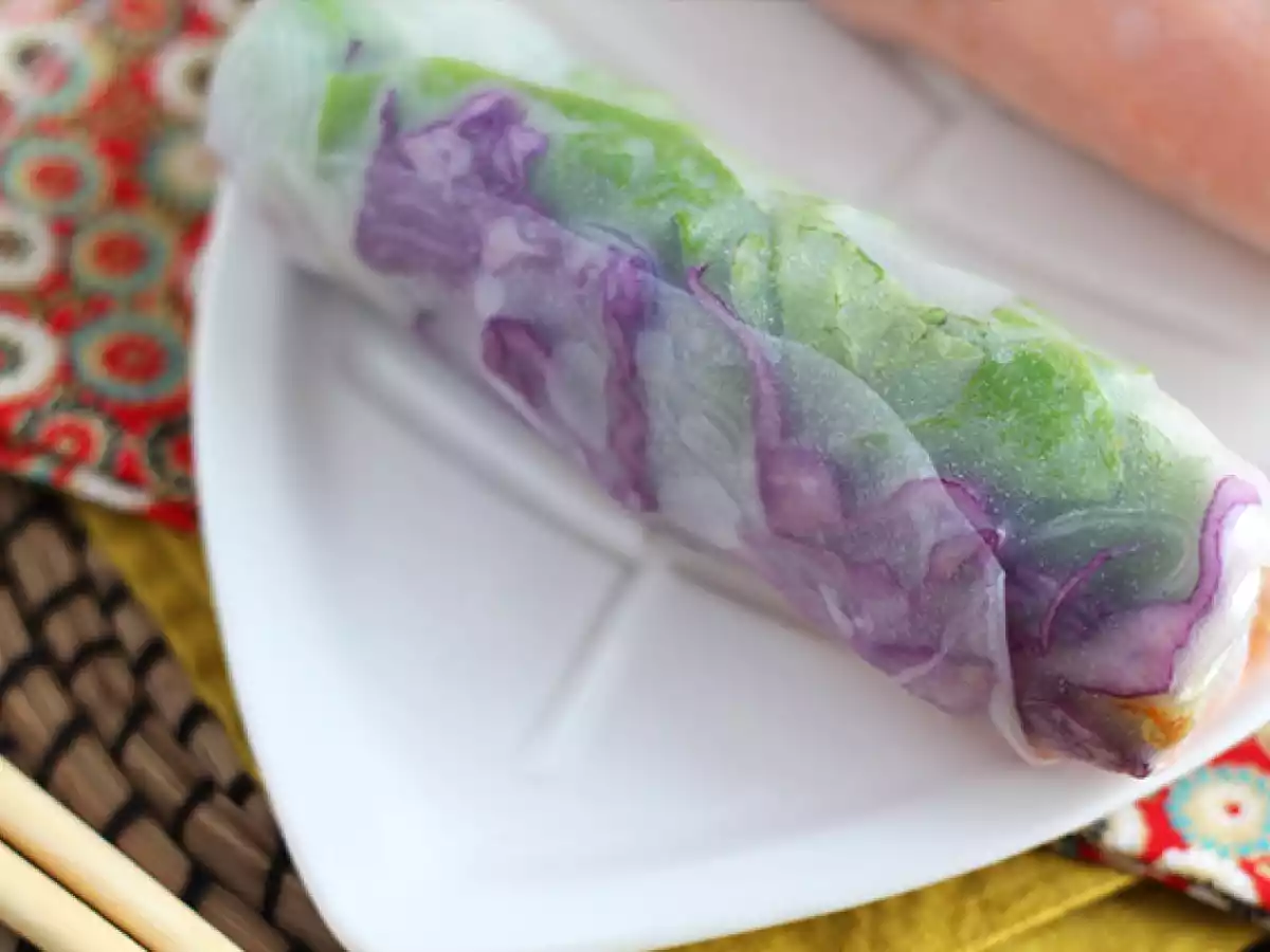 Rollitos de primavera vietnamitas veganos: col morada y boniato - foto 4