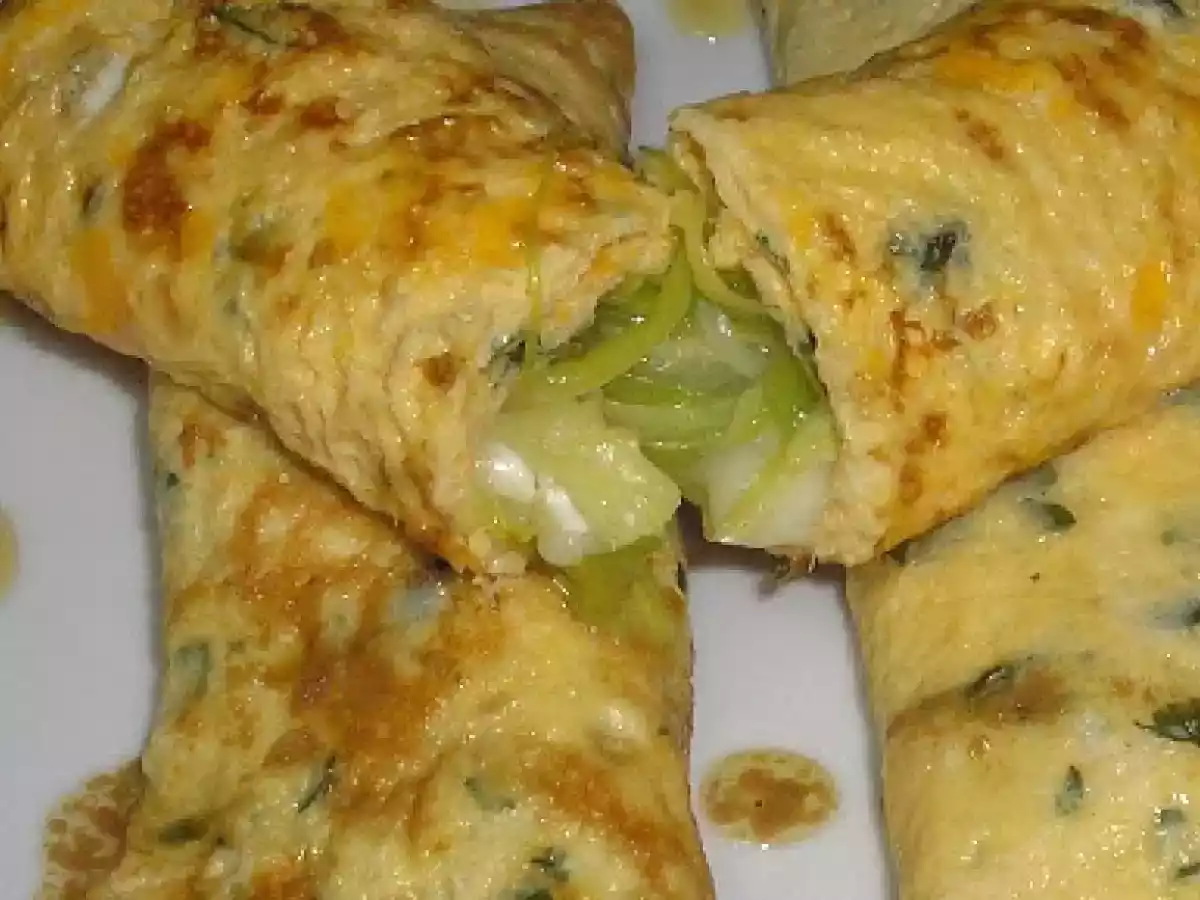 ROLLITOS DE PUERRO Y QUESO DE CABRA