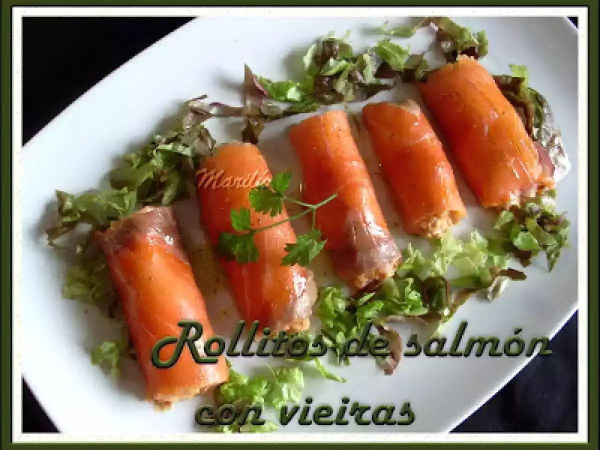 ROLLITOS DE SALMÓN CON VIEIRAS