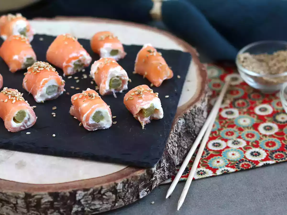 Rollitos de salmón, queso y espárragos - foto 4