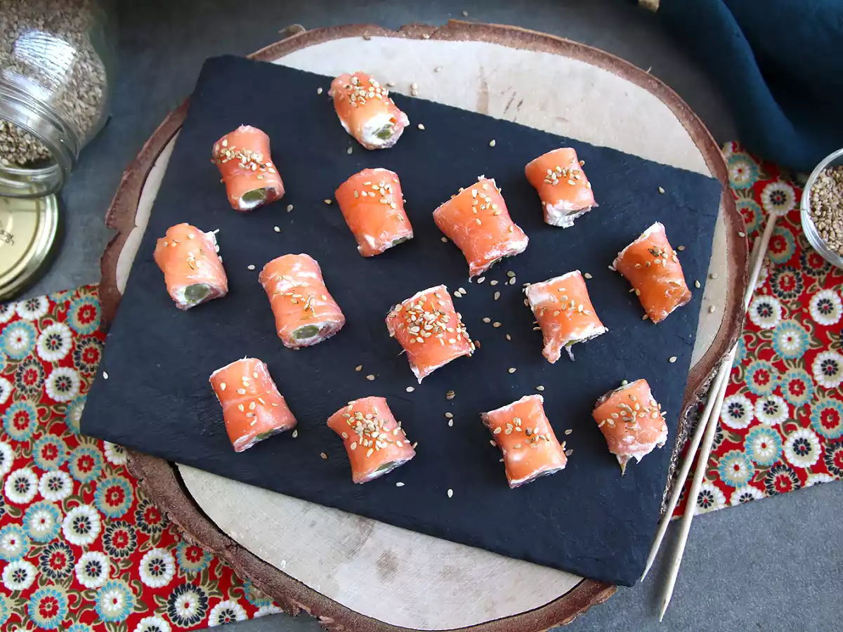 Rollitos de salmón, queso y espárragos - foto 6