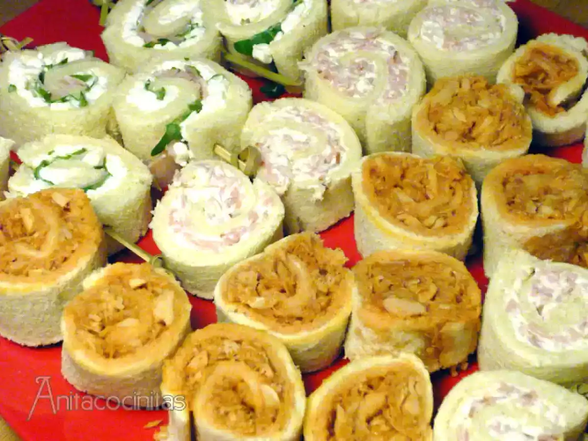 Rollitos variados de sandwich