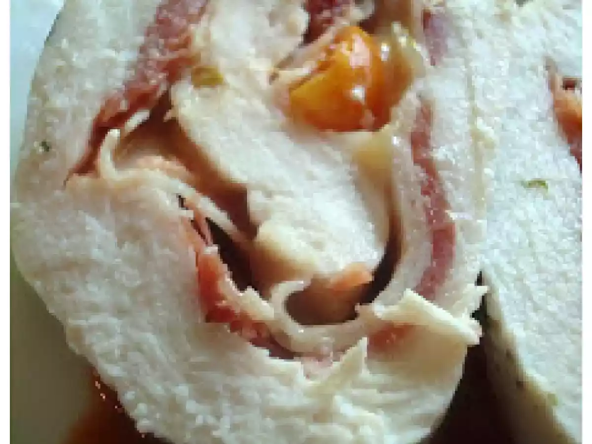 Rollo - pollo con salsa agridulce al vapor