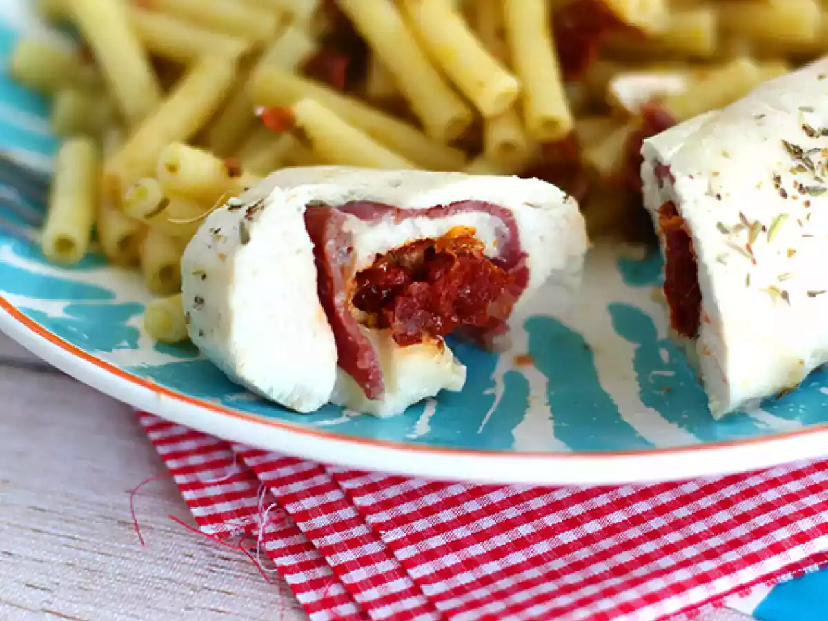 Rollos de pollo, mozzarella y tomates secos - foto 4