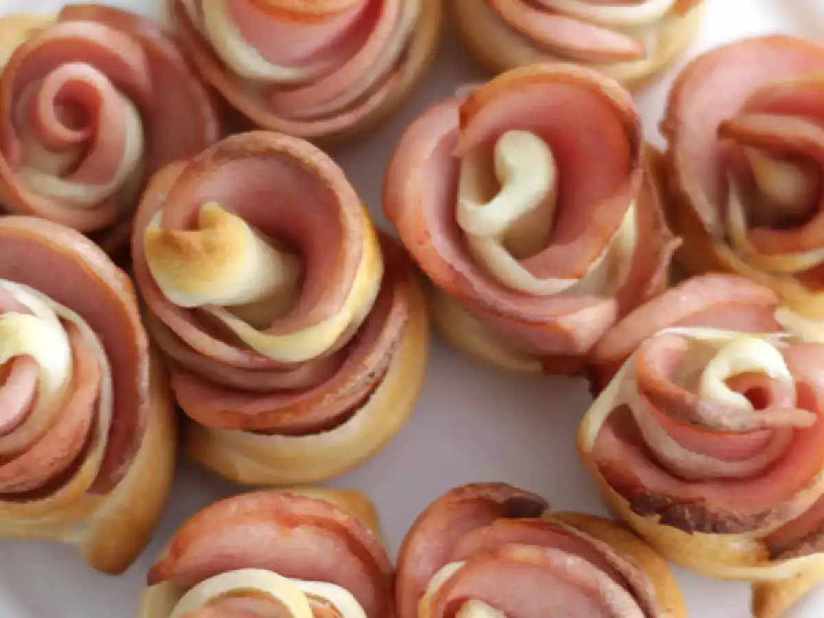 Rosas aperitivo mortadela y pizza - foto 2