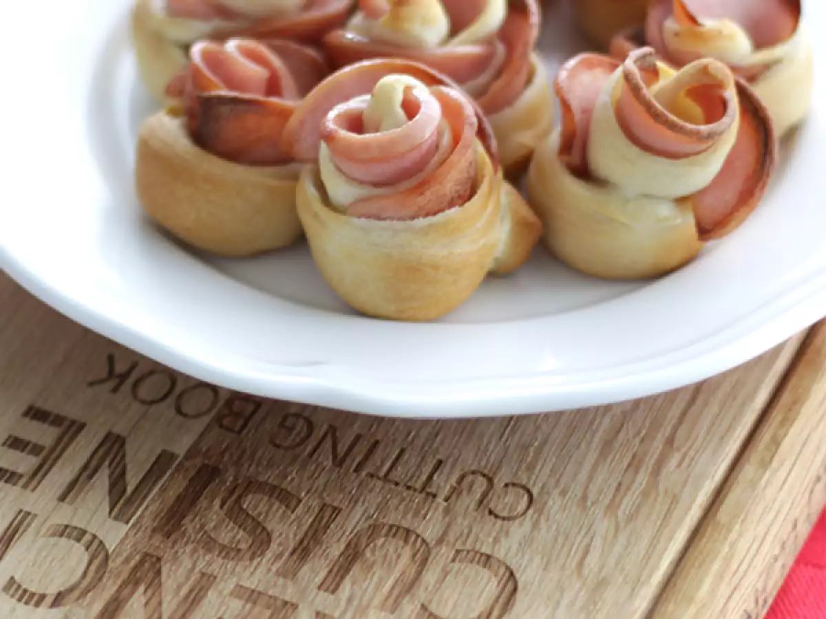 Rosas aperitivo mortadela y pizza - foto 3