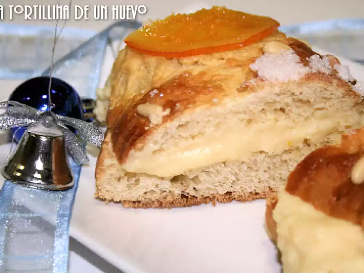 Roscon de Reyes relleno de crema pastelera - foto 4