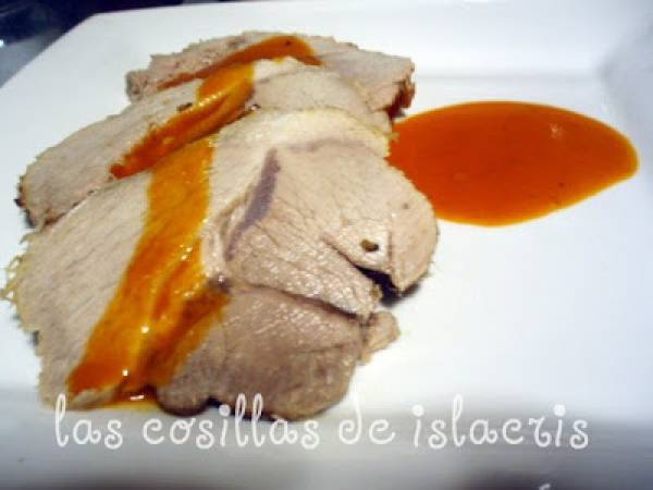 Roti de cerdo con salsa de piquillos y cava FUSSIONCOOK