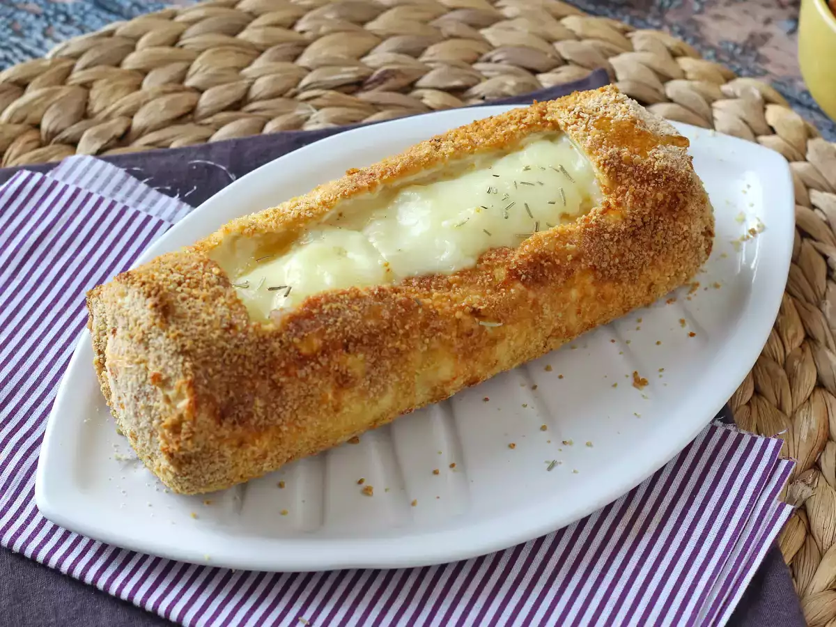 Rulo de queso de cabra empanado en freidora de aire, una idea sencilla con muy buen resultado - foto 4