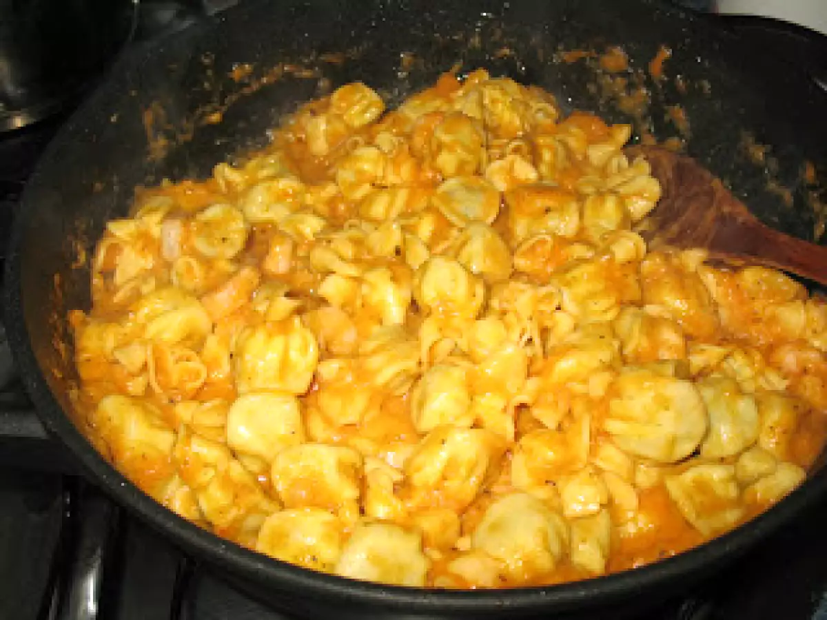 Saccottini de bacon y rúcula con salsa de calabacín y gambas - foto 3