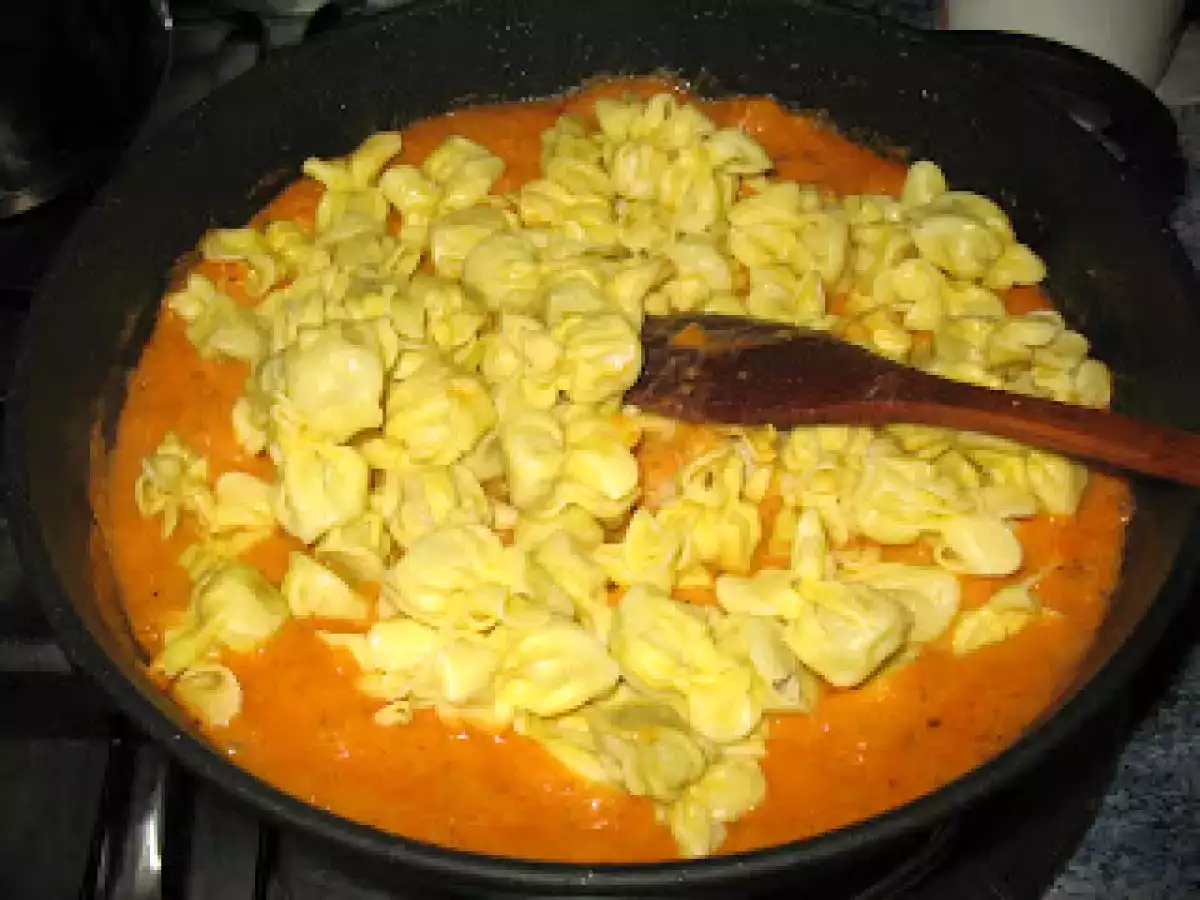 Saccottini de bacon y rúcula con salsa de calabacín y gambas - foto 4