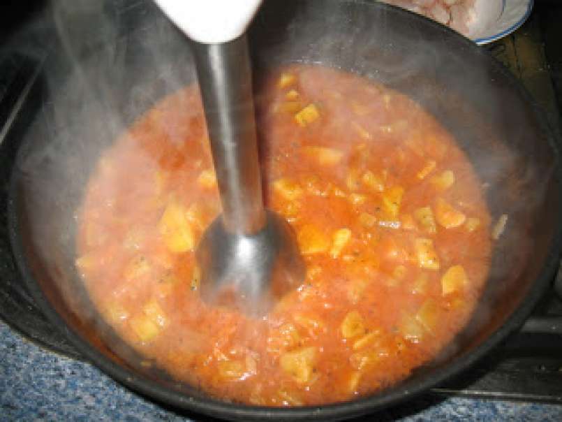 Saccottini de bacon y rúcula con salsa de calabacín y gambas, foto 8