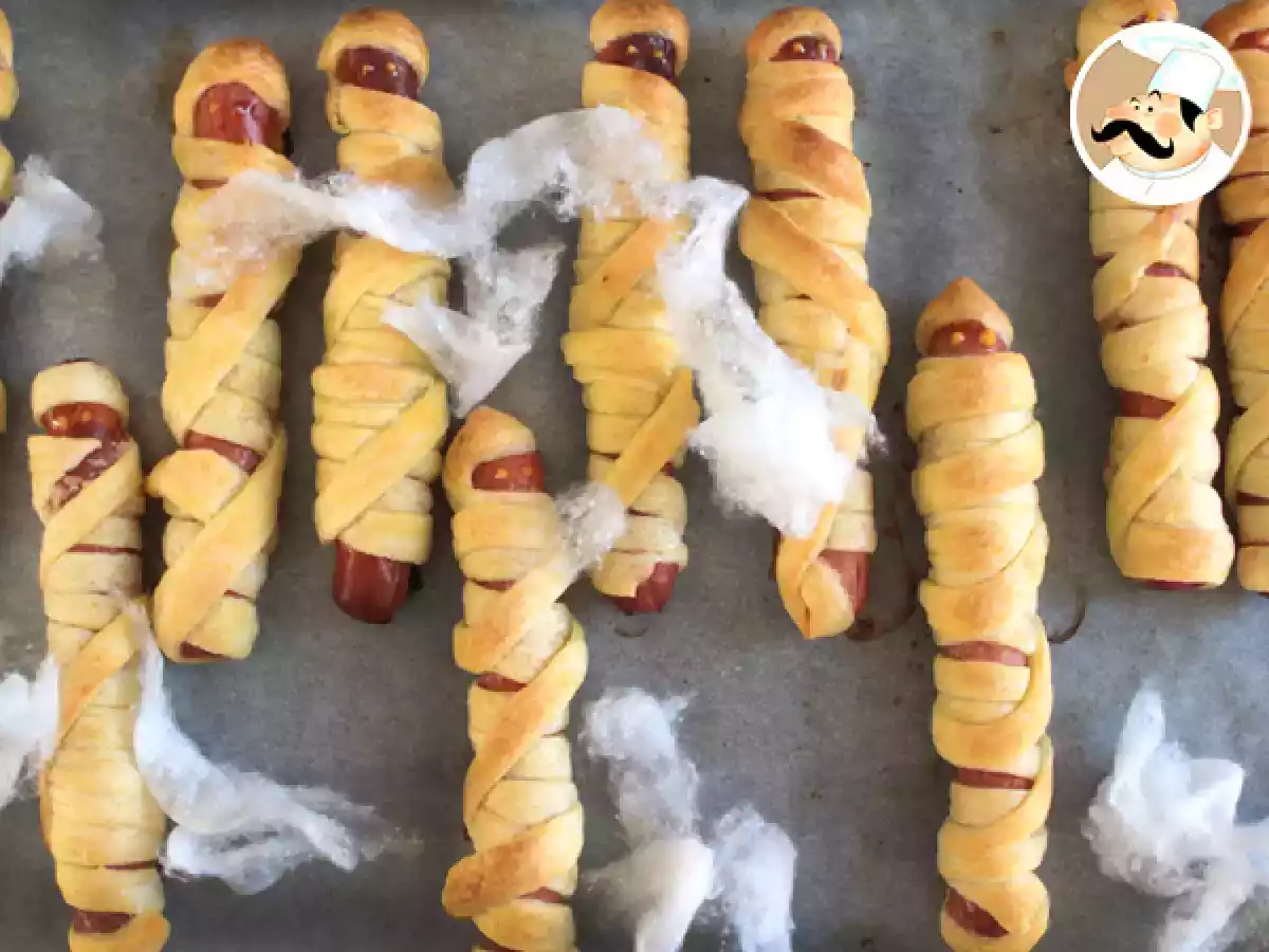 Salchichas momia para Halloween