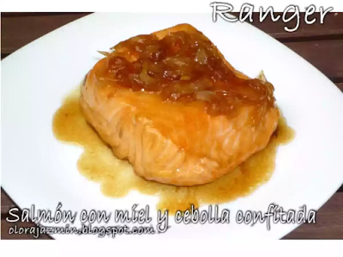Salmón con miel y cebolla confitada - foto 2