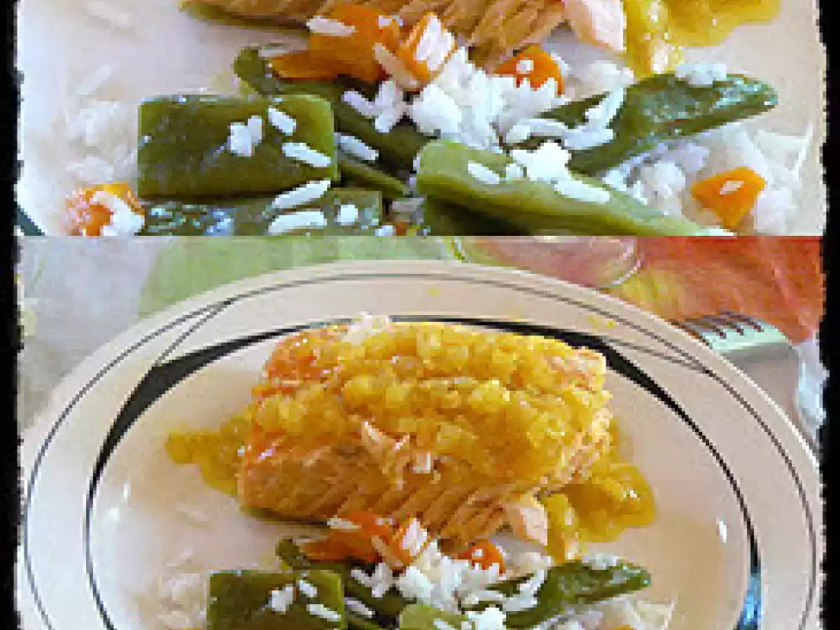 Salmón con salsa de naranja al curry
