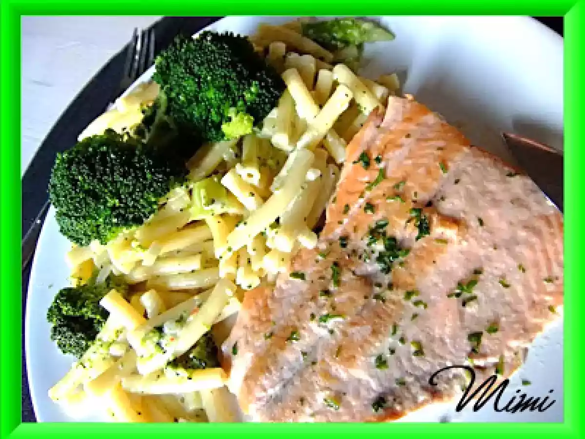 Salmón y Pasta con Bróccoli