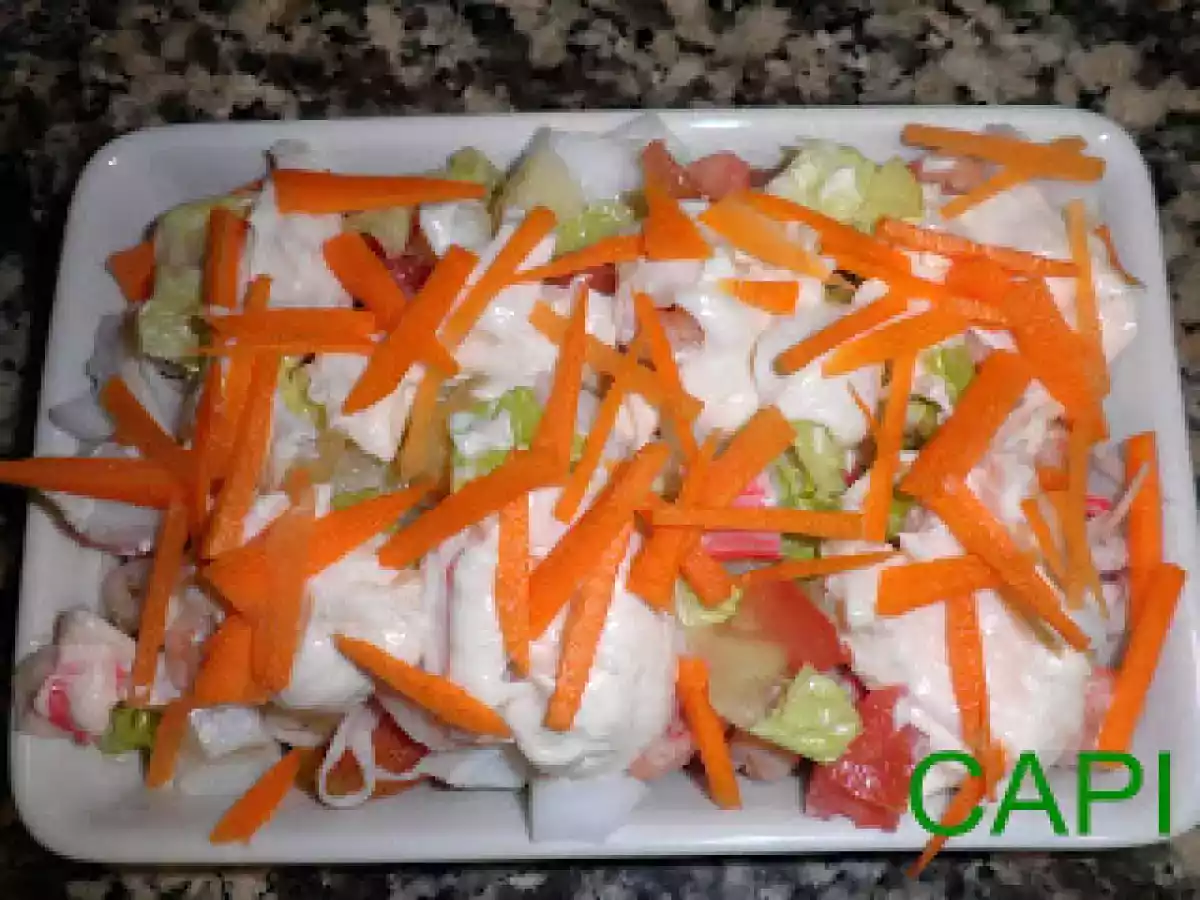 SALPICÓN DE MERLUZA Y PATATAS(de la mare).