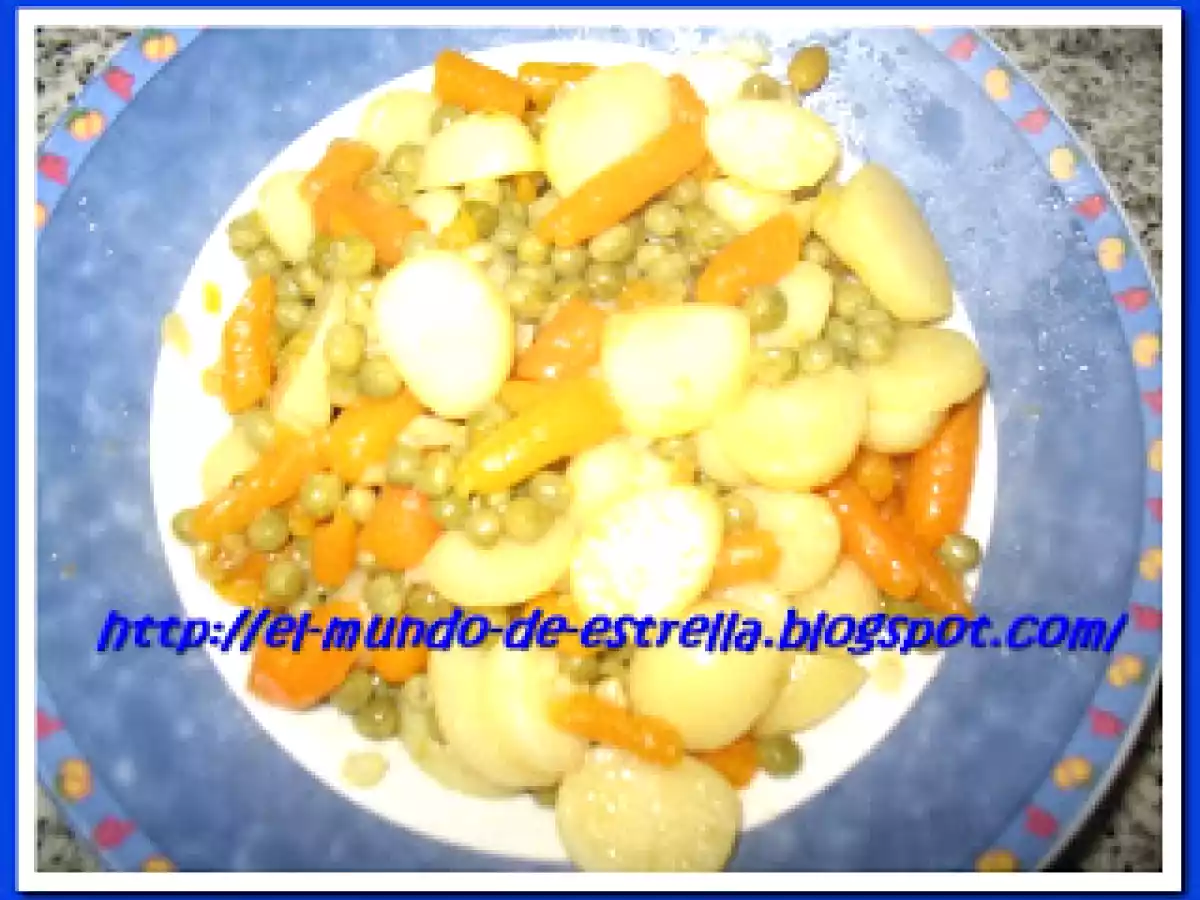 Salteado de Patatas, Zanahorias y Guisantes - foto 2