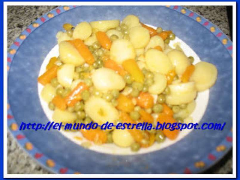 Salteado de Patatas, Zanahorias y Guisantes - foto 3
