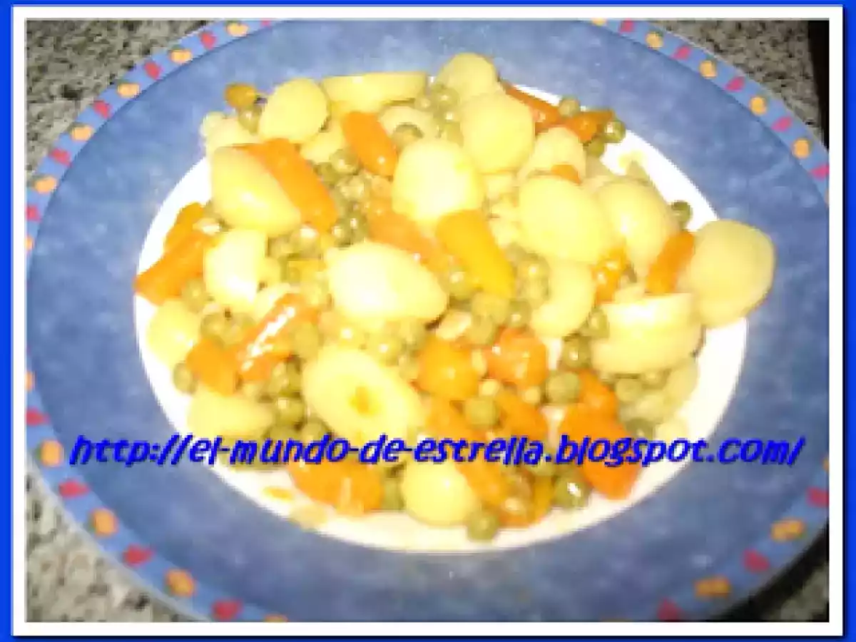 Salteado de Patatas, Zanahorias y Guisantes - foto 3