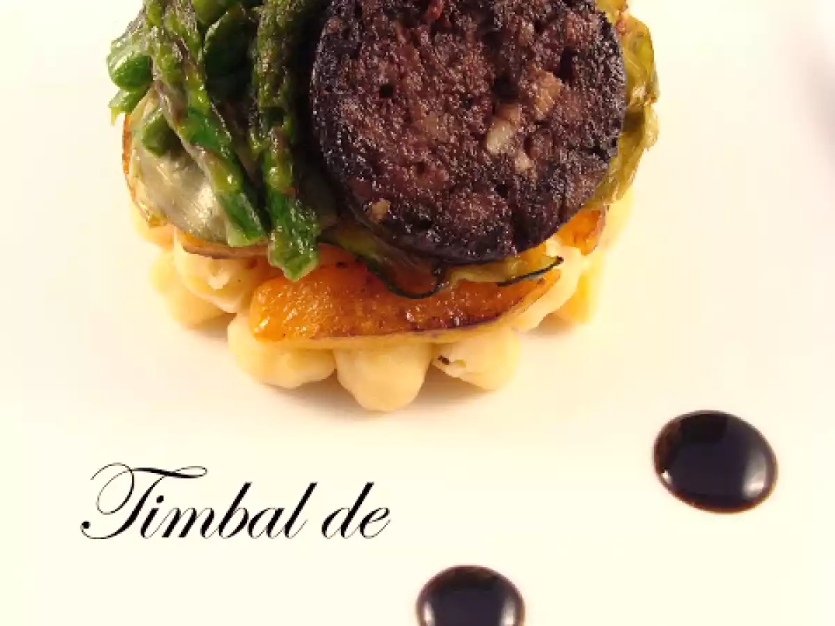 Salteado de verduras con garbanzos y Terregada (morcilla)