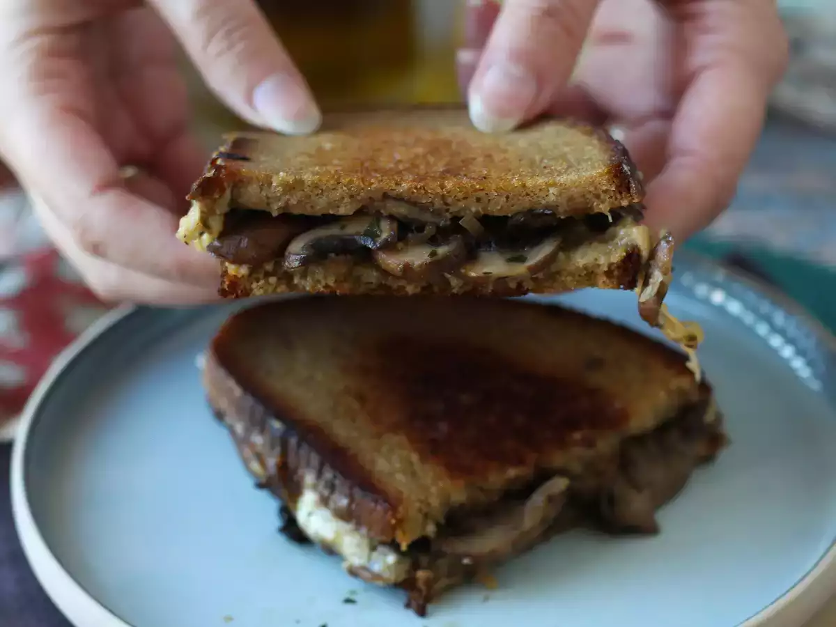 Sándwich crujiente de champiñones y queso fundido - foto 5