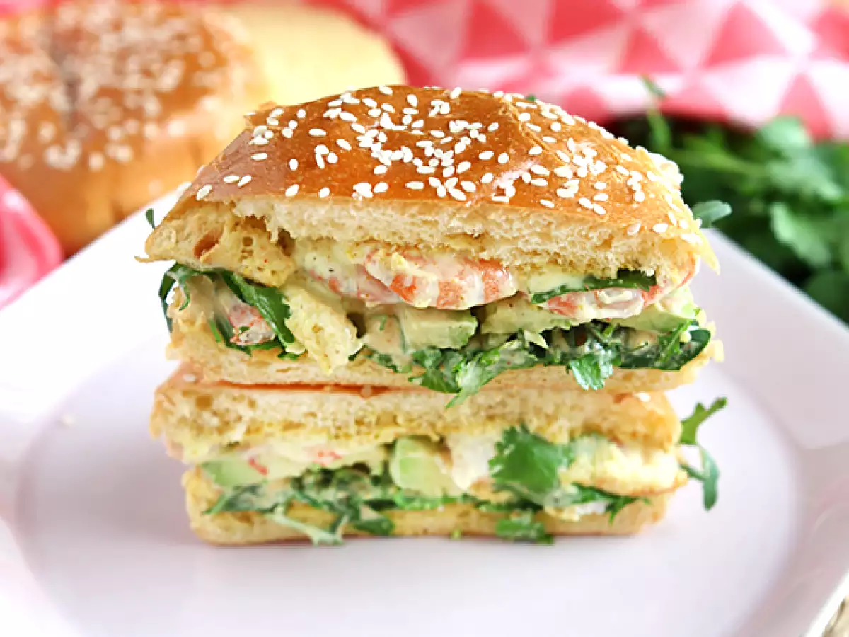 Sándwich de gambas, aguacate y cilantro - foto 2