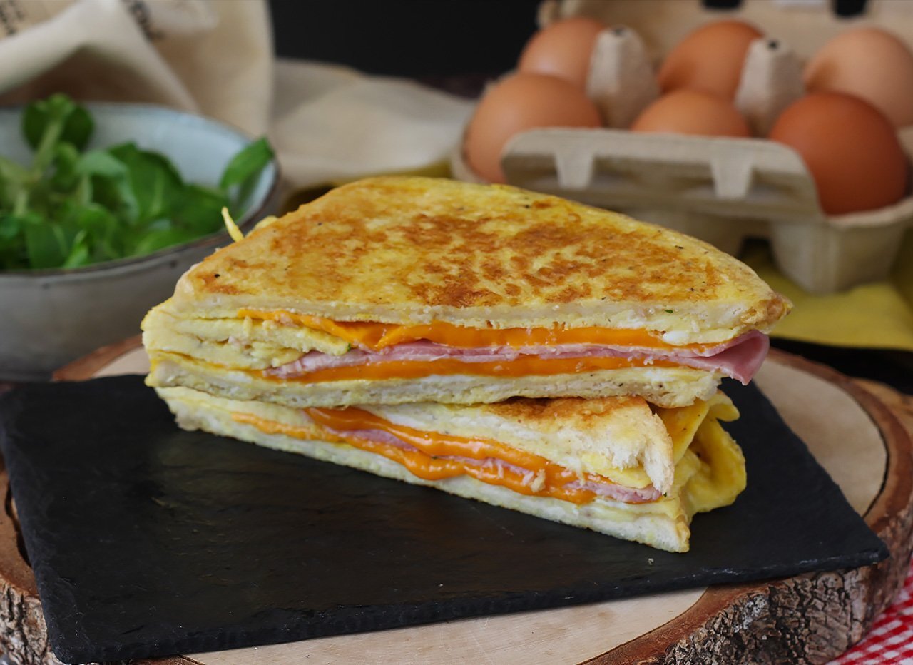 Sándwich de tortilla egg sandwich hack receta express Receta