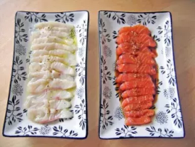 Sashimi de salmón marinado