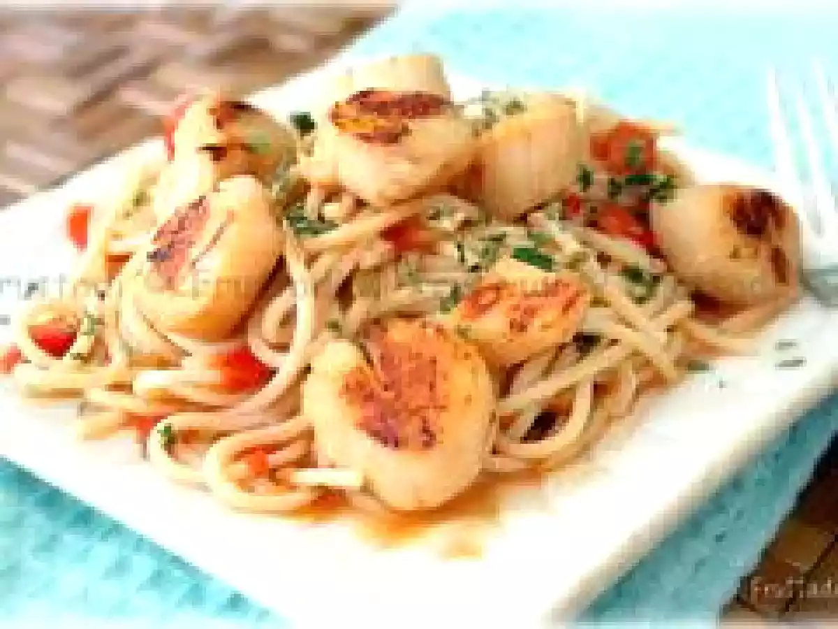 Scallops con pasta