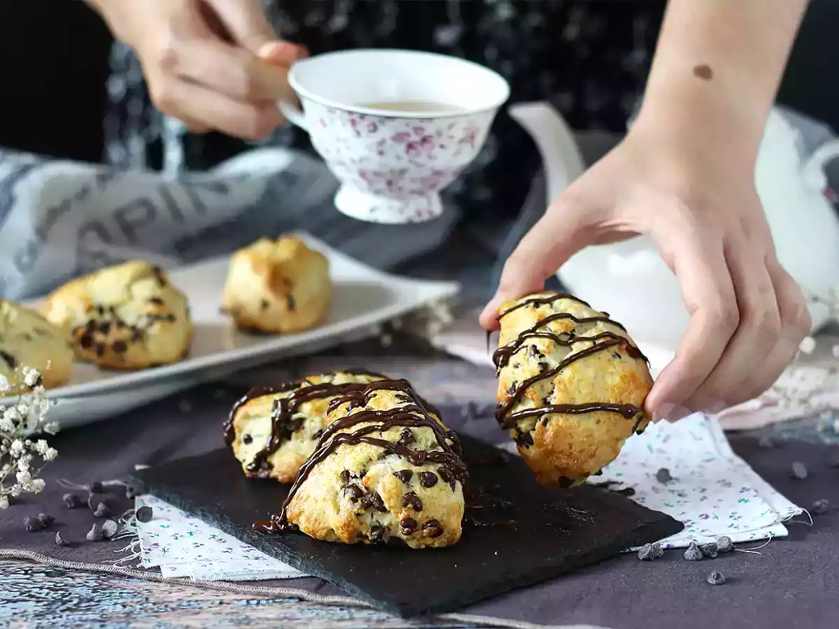 Scones con pepitas de chocolate