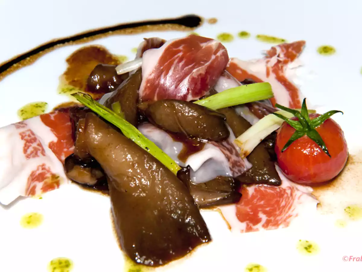 Setas de cardo con ibérico a la miel - foto 2