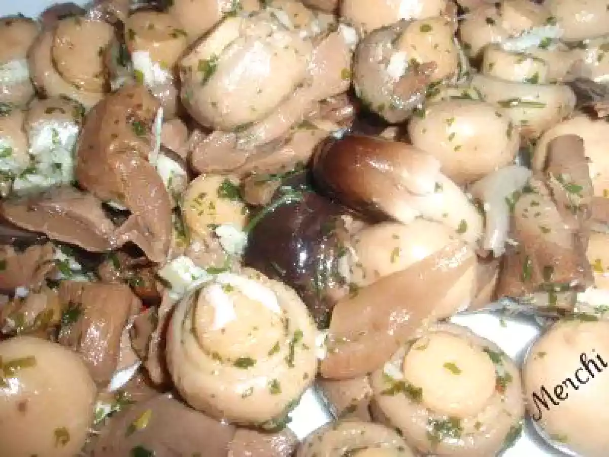 Setas y champiñones al ajillo
