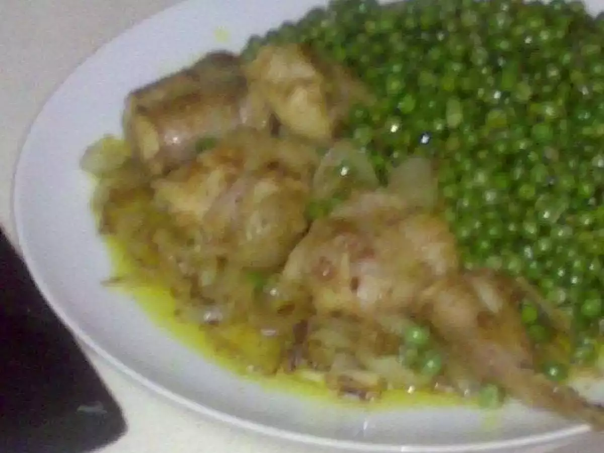 Sólo para atrevidos: rape al curri con guisantes al horno