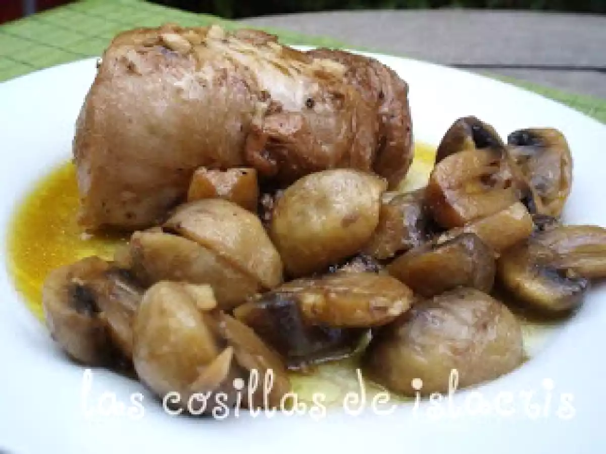 Solomillo al oporto con champiñones