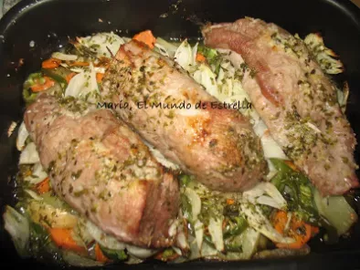 Solomillo de cerdo al horno con verduras - foto 3