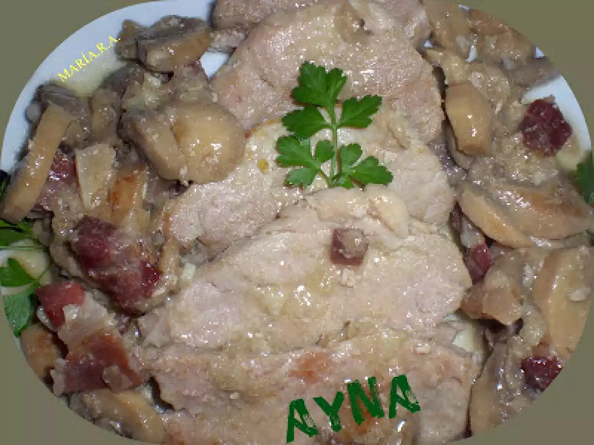 SOLOMILLO DE CERDO CON JAMÓN Y CHAMPIÑONES (FUSSIONCOOK) - foto 2
