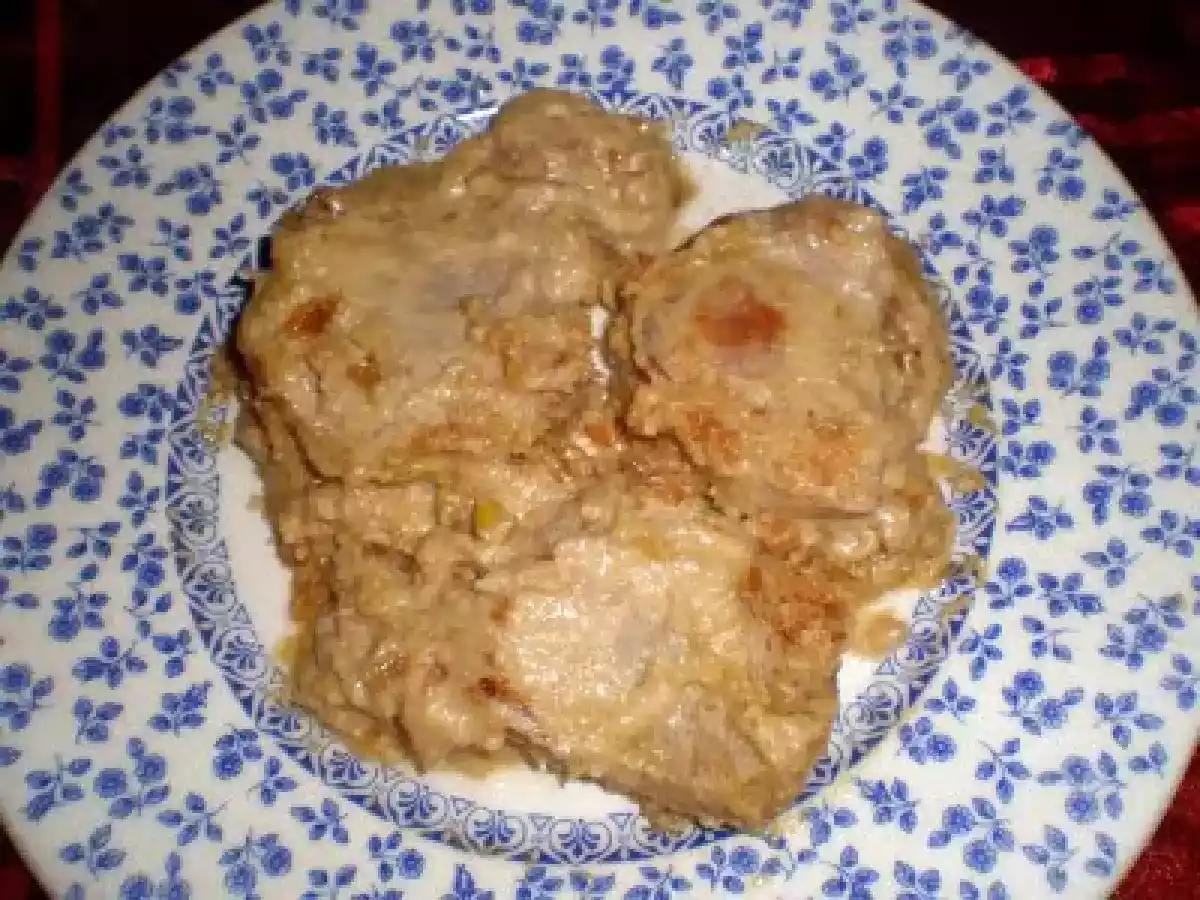 Solomillo de cerdo en salsa de queso azul vegano